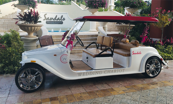 One of the new Sandals chariots