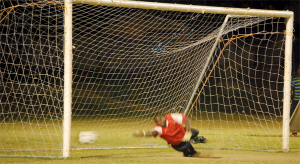 The goal that sealed the deal for Caricom Masters [Photo: Anthony De Beauville]