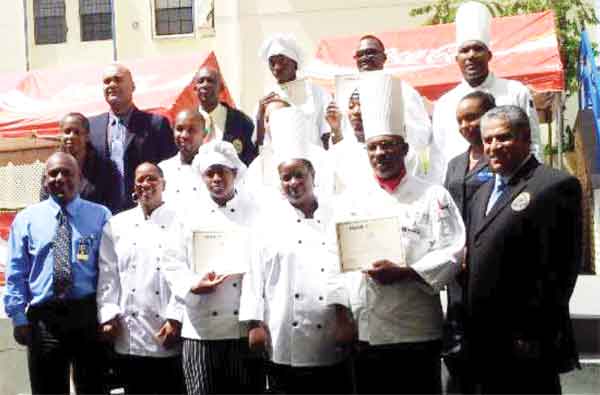Recently trained chefs ready for the job market.