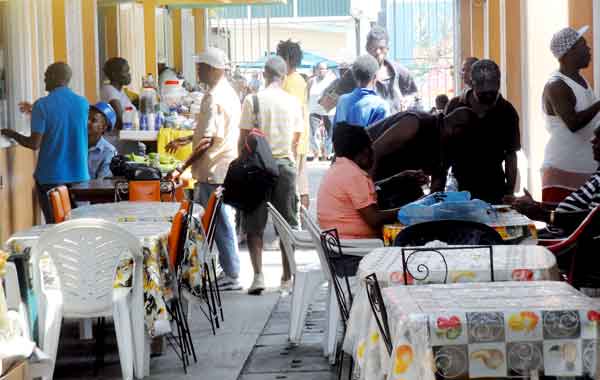 Food huts owned by the Castries City Council located within  the food court of the Castries Market,