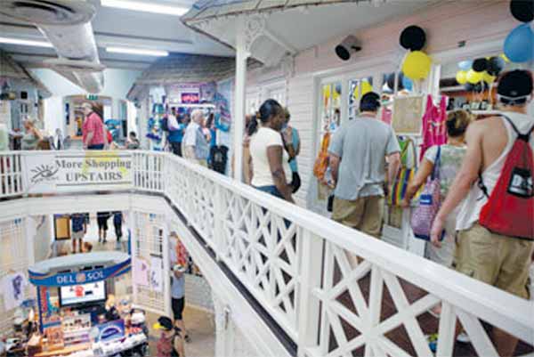 Tourists shopping in Castries