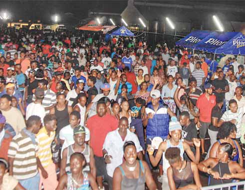 Picture of crowd at the semi finals in Vieux Fort