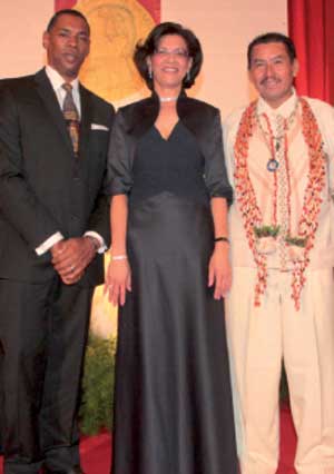 Dr. Augier (left) with two other Laureates of 2010