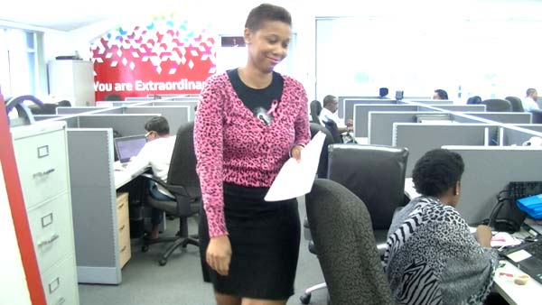 Digicel employees wear pink