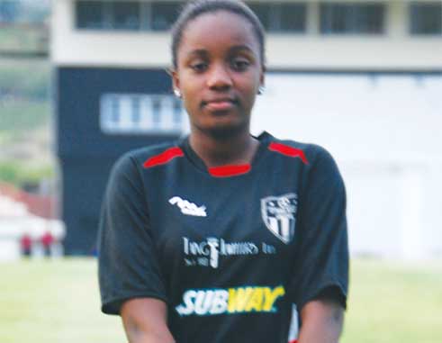 Female player Vionce Weekes was in action for VSADC against Super J Boboville. (PHOTO: Anthony De Beauville)