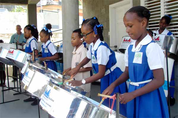 Image: Laborie Junior Steelpan Orchestra performs at the ceremony