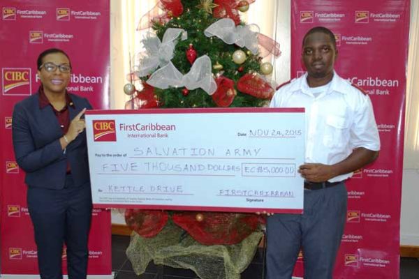 Image: Ladesa James-Willaims presents cheque to captain Broome