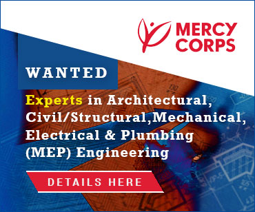 Mercy Corps is looking for experts in Architectural, Civil/Structural, Mechanical, Electrical & Plumbing (MEP) Engineering. Tap/click here for details.