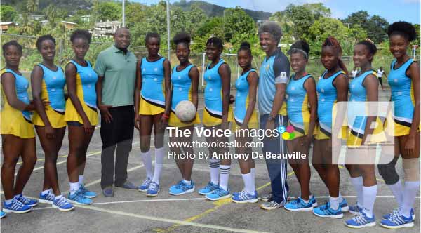 Image: A photo moment for Team St. Lucia on Saturday with Minister of Youth Development and Sports and Acting PS Dr. Anthony George. [PHOTO: Anthony De Beauville]