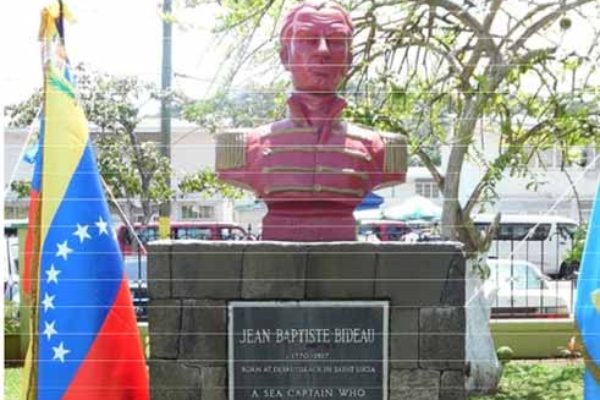 Image: Bideau’s bust in Central Castries.