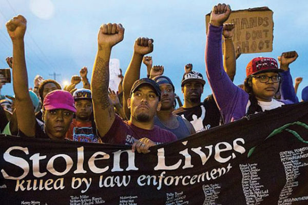 Image: African American protesting police shootings