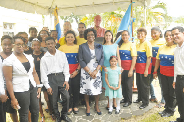 imh: Governor General Dame Pearlette Louisy with Venezuelans and Locals attending Independence activities.