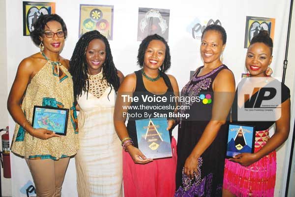 PIFF organizer, Dr. Kathleen E. Walls, (second from right) with some of Saint Lucia’s leading talented women.