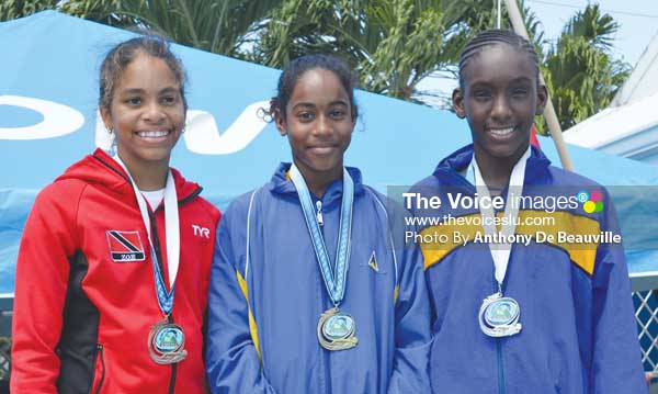 Image: St. Lucia’s Naima Hazell won gold in the 9-10 age category and finish 3rd overall in the points table with 49 points (Photo Anthony De Beauville)