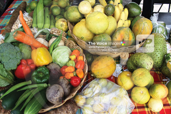 img: Local produce on display at a World Food Day exhibition in 2013. [PHOTO: Stan Bishop]