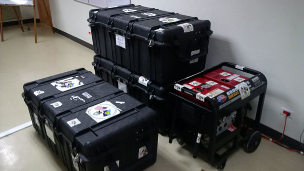img: CDEMA’s battle boxes being prepared for deployment to Haiti. 
