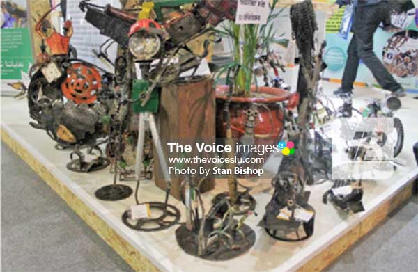 Image: Recycled garbage shaped into artistic pieces. [PHOTO: Stan Bishop]