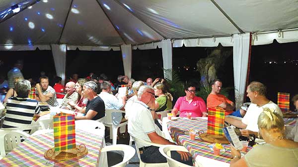 Image: Regatta participants taking in an evening of entertainment 