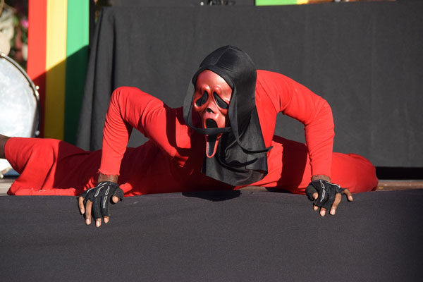 img: Silver Shadow Dance Academy staged two telling presentations at the CARICOM Reparations Youth Rally at Derek Walcott Square, silently speaking aloud the pain and suffering of the past, as well as the joys of dreams of victory.