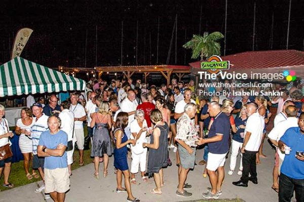 Image: ARC+ participants at Sunday evening welcome party at the IGY Rodney Bay Marina (Photo Isabelle Sankar)