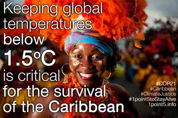 Image: Caribbean poster at COP21 last year.