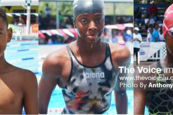 Image: Vying for spots on Team Saint Lucia - D’ Andre Blanchard, Naekeisha Louis and Eden Crick. (Photo: Anthony De Beauville)