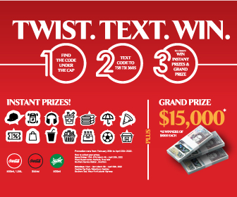 Coca Cola Text. Twist. Win. Click here to learn more.