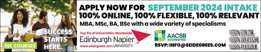Tap/click here to apply now for September 2024 intake at Edinburgh Napier University.
