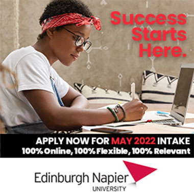 Success starts at Edinburgh Napier. Click or tap here to apply!