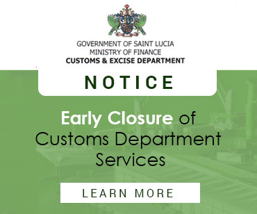 Customs & Excise Department Notice of Early Closure . Tap/click here to learn more.