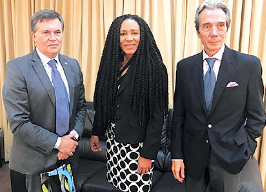 Image: (LEFT TO RIGHT) MSc Manuel Otero – Candidate for Director General of IICA, Dr. Rufina Frederick – Permanent Secretary in the Department of External Affairs, H.E. Luis BeltránMartínez Thomas – Ambassador of the Argentine Republic in Saint Lucia.