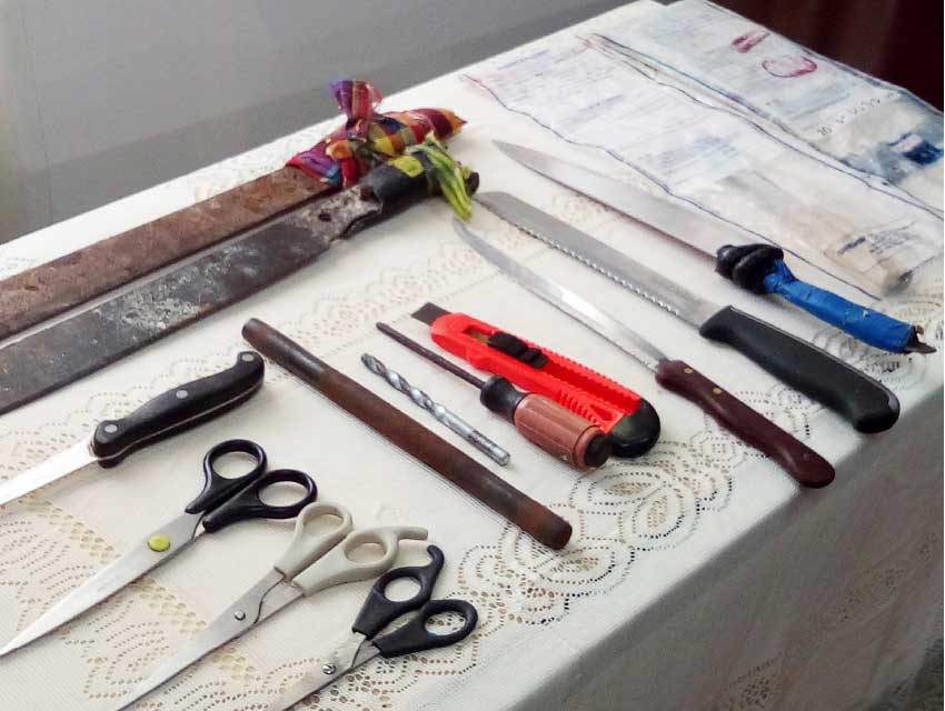 Image: Weapons from students.[PHOTO: By PhotoMike]
