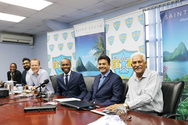Image: Minister Fedee and officials at a recent press breifing