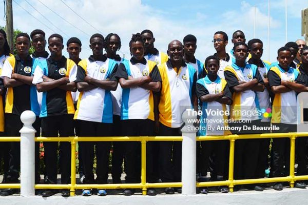 Image: The National Under-15 team just before departure at George F.L. Charles Airport on Thursday. (Photo: Anthony De Beauville