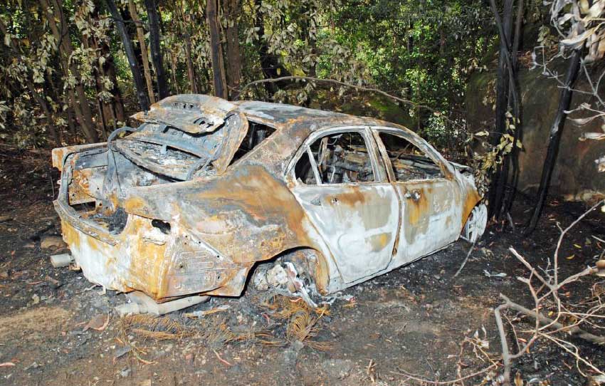 Image: Burnt vehicles have now become a method of criminals covering their tracks.