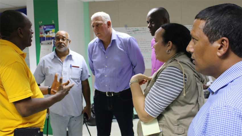 Image: Prime Minister Allen Chastanet and other members of the delegation toured affected countries.