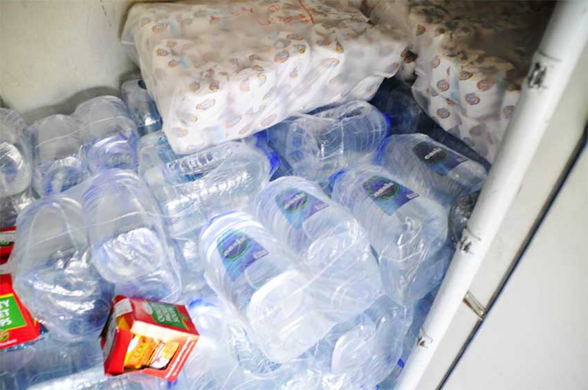 Image: Some of the relief supplies taken in on LIAT relief flight.
