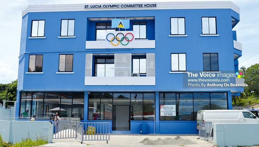 Image: St. Lucia Olympic Committee Inc.’s new headquarters at Vide Boutielle. (PHOTO: Anthony De Beauville)
