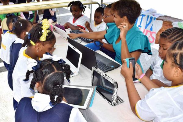 Image: Students and teachers alike enjoyed a super-fast connection from Flow on International Internet Day.