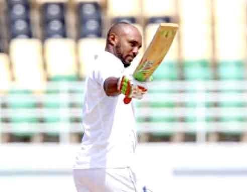 Image: West Indies batsman Sunil Ambris scored 153 in the 1st innings