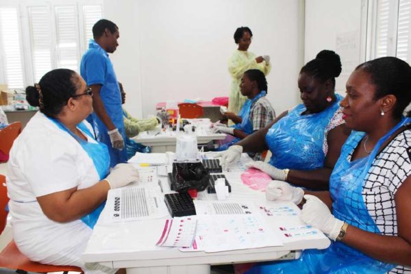 Image: HIV/Syphilis rapid Testing and Certification Training underway.