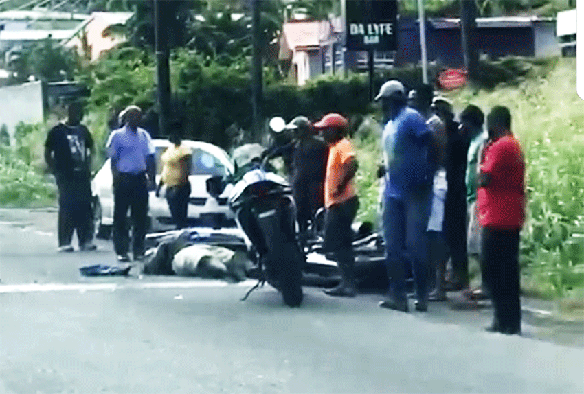 Image of motorcyclist injured after collision with van