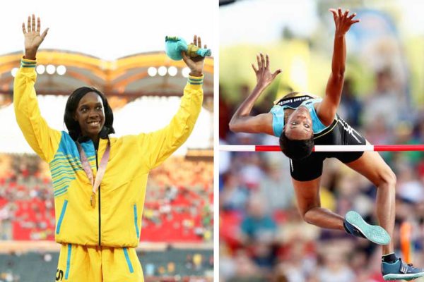 Image: Levern Spencer of Saint Lucia competes in the Women’s High Jump final; Gold medalist Levern Spencer of Saint Lucia celebrates during the medal ceremony for the Women’s High Jump (Photo: Mark Metcalfe/Getty Images Asia Pac)