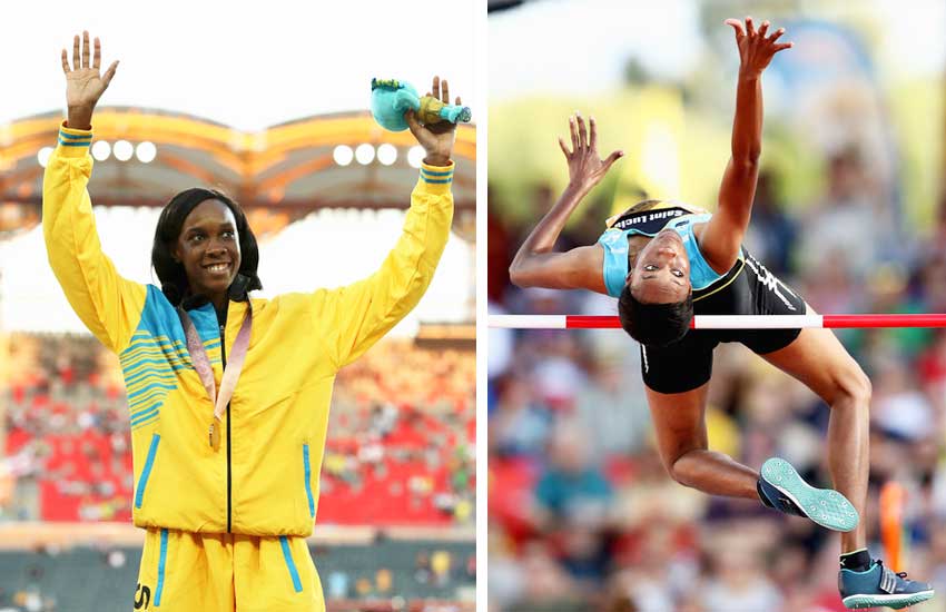 Image: Commonwealth Games 2018 – Levern Spencer A2/ A1 - Levern Spencer of Saint Lucia competes in the Women's High Jump final; Gold medalist Levern Spencer of Saint Lucia celebrates during the medal ceremony for the Women’s High Jump (Photo: Mark Metcalfe/Getty Images AsiaPac)