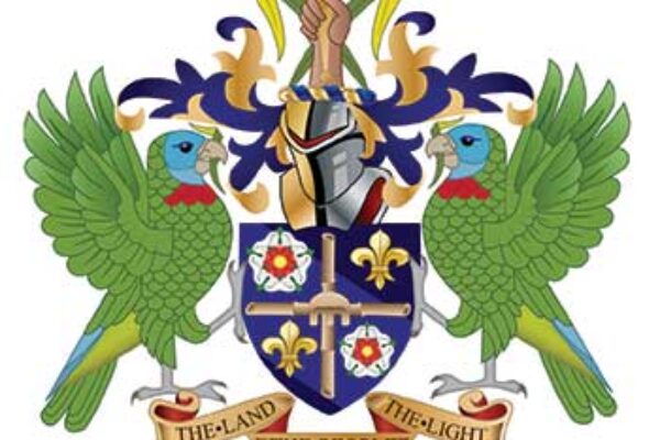Image of Saint Lucia’s Coat of Arms, designed by Sydney Bagshaw