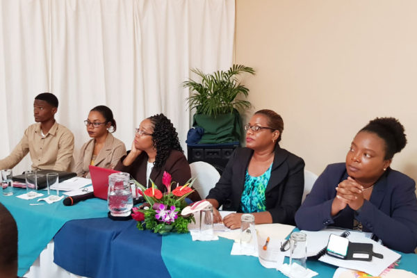Image: Members of the Caribbean Financial Action task Force (CFATF), the Solicitor General and the Permanent Secretary in AG’s Chambers sat at the head table.