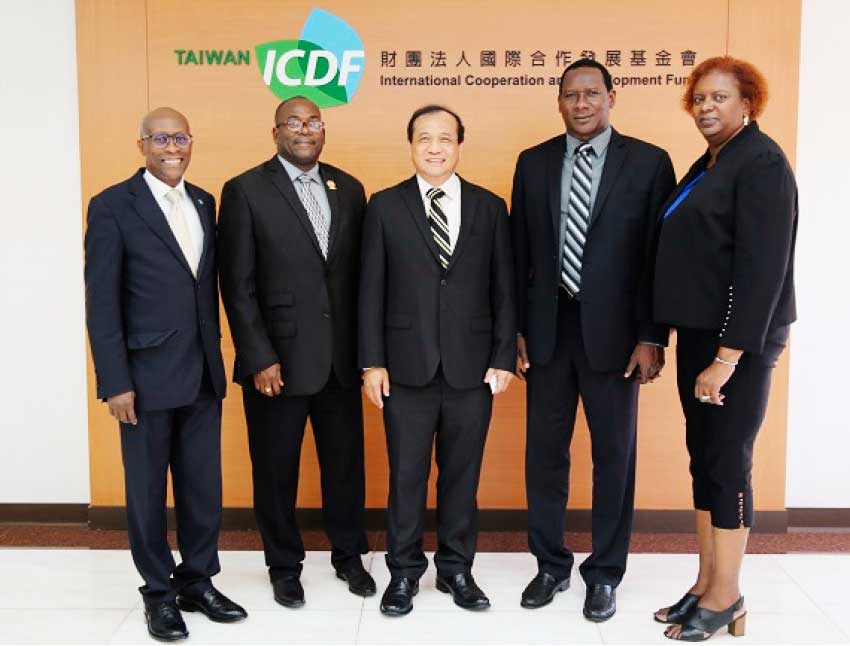 Image: (Left to Right): Saint Lucia’s Ambassador to Taiwan Edwin Laurent, Minister Epiphane, ICDF Deputy Secretary-General Dr.Pai-Po Lee, Minister Montoute and Mrs Montoure (Photo Courtesy:ICDF)