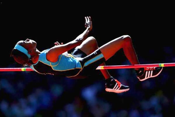 Image of Levern Spencer in the high jump (GETTY IMAGES)