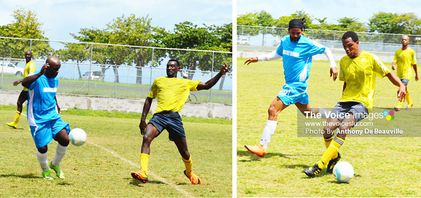Image: Semifinal action between Gros Islet and LabowieConnextions on Sunday 14th at the Sab Playing Facility (Photo: Anthony De Beauville)