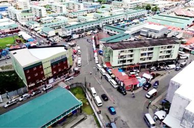 Image of an aerial view of part of the bustling city